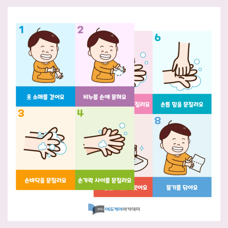[새 학기 환경 구성] 어린이집·유치원 손 씻기 순서도 도안 나눔(+파일 첨부) : 네이버 블로그