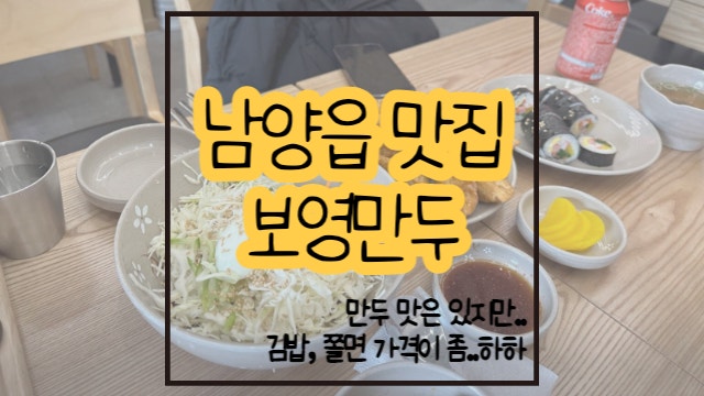  남양읍 맛집 보영만두 군만두 쫄면 조합 굿!하지만..