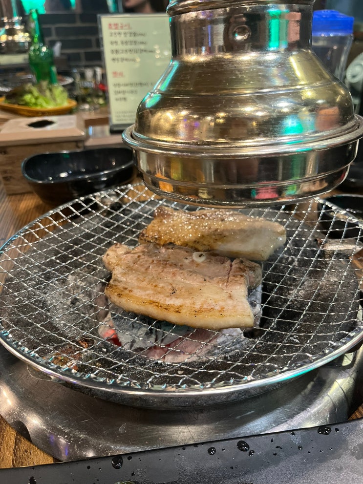  [구리 봉화화로] - 쫀드기를 구워먹을 수 있는 구리 연탄 삼겹살집 (고추장, 일반) / 김치말이국수 맛집!