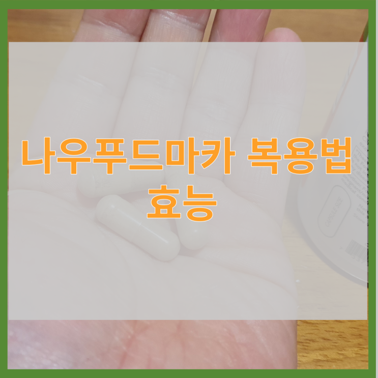  나우푸드 마카 복용법 효능에 대해 알아봐요