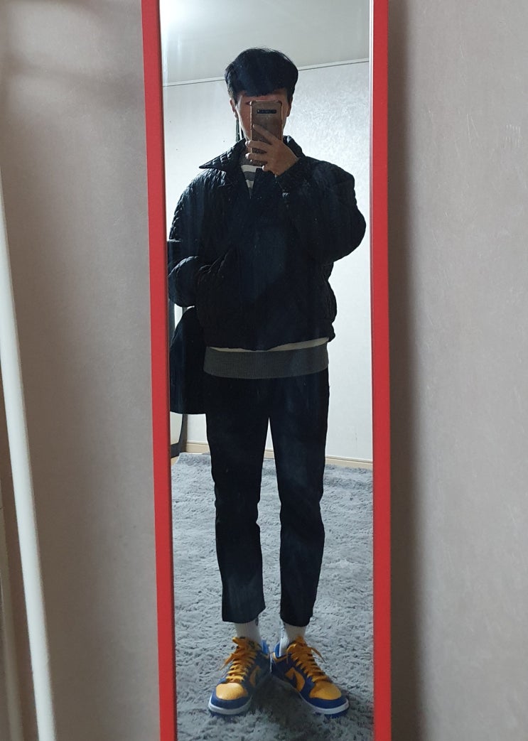  나이키 덩크로우 레트로 블루제이 앤 유니버시티 골드 착샷 및 구매후기