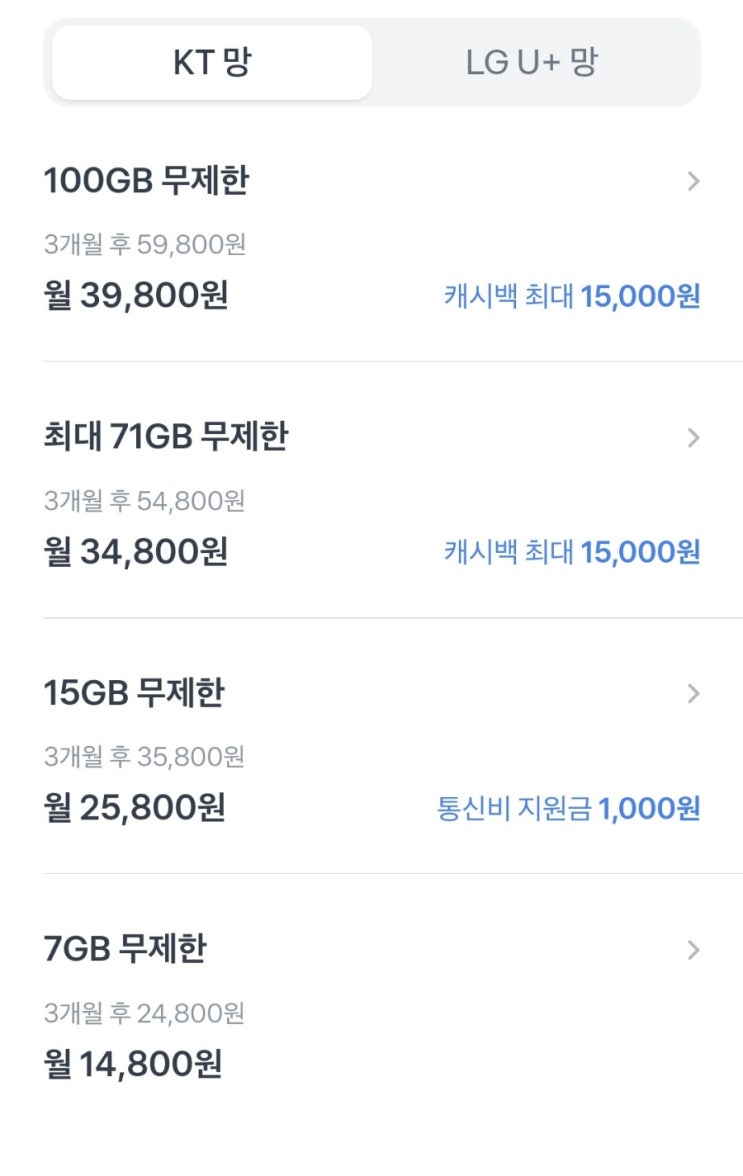  토스 통신사 KT, LG 알뜰 요금제 통신비 알뜰하지 않네~