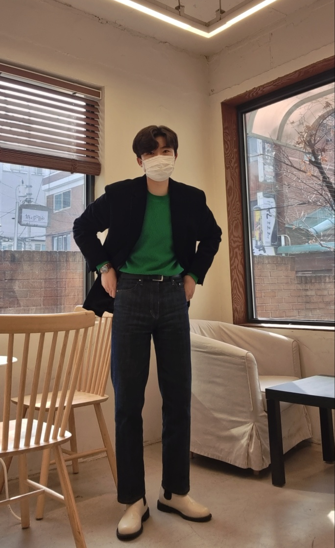  남자 코듀로이 블레이저 자켓으로 봄 데이트룩 소개팅룩 완성하기