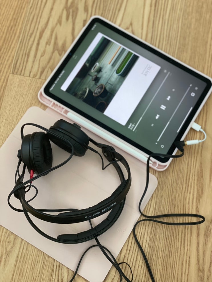 아이패드 유선이어폰 줄이어폰 헤드폰 사용하는 법 (usb-c to headphone jack) 아이패드 에어5