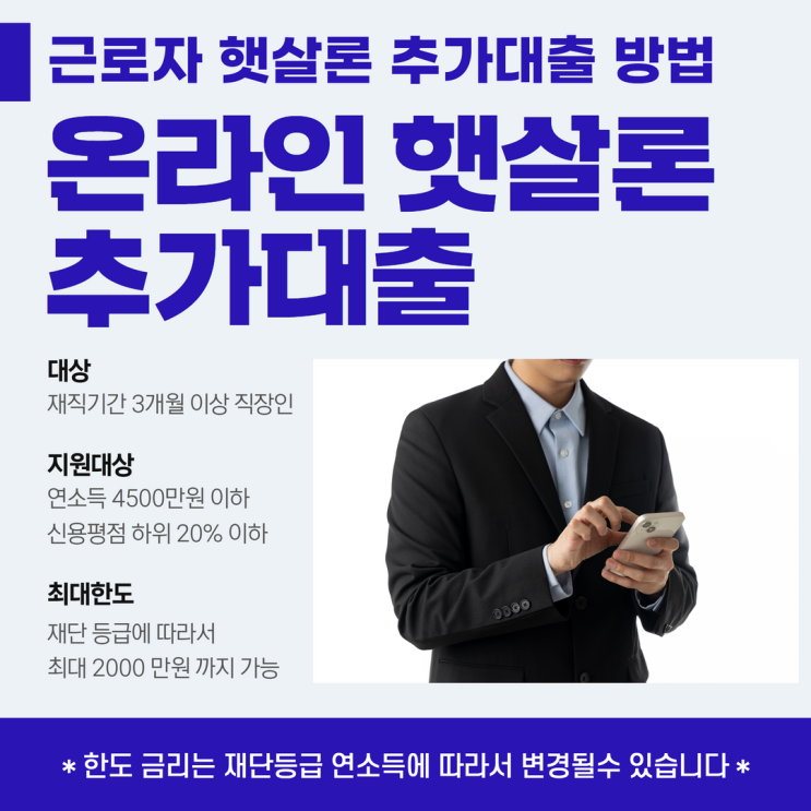 온라인 햇살론 추가대출 다시 받는 현명한 방법