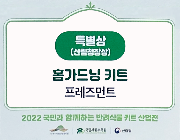  [2022 반려식물 키트 산업전] 식물 키트 / 가드닝 클래스 / 연남동 식물작업실 / 산림청장상 / 세종 수목원 / 선인장 분갈이 키트 / 올리브나무 분갈이 키트