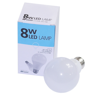 알에프세미 LED벌브 8W E26 LED램프 밝기조절가능 디밍 RFsemi