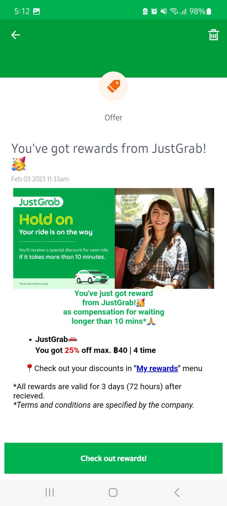  태국에서 택시 어플 Grab(그랩) 사용하기 (할인 쿠폰, 꿀팁)