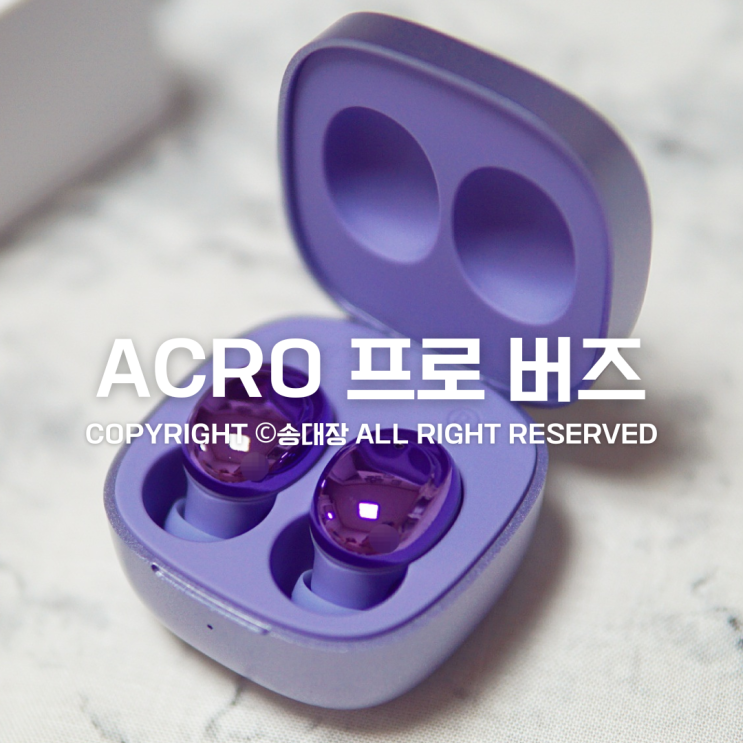 ACRO 프로 버즈 퍼플 가벼운 블루투스 무선 이어폰 / 송대장