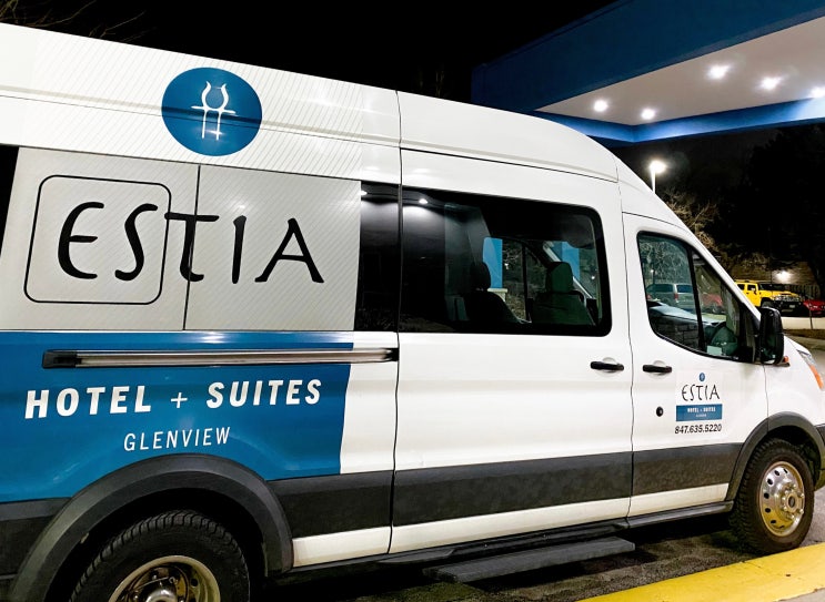 시카고 오헤어 국제공항 근처 호텔, ESTIA HOTEL Glenview 룸컨디션 조식 셔틀버스