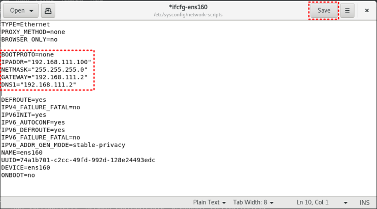  [CentOS 8.0] CLI로 Static IP 설정 방법