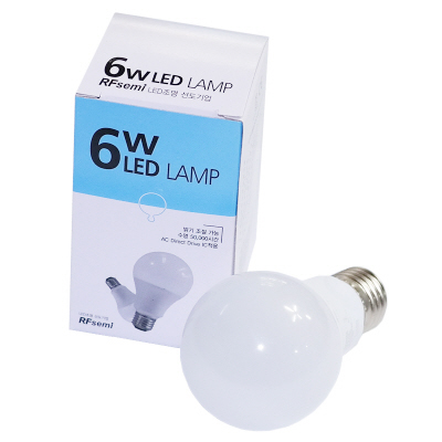 알에프세미 LED 벌브 6W E26 LED램프 밝기조절가능 디밍 RFsemi