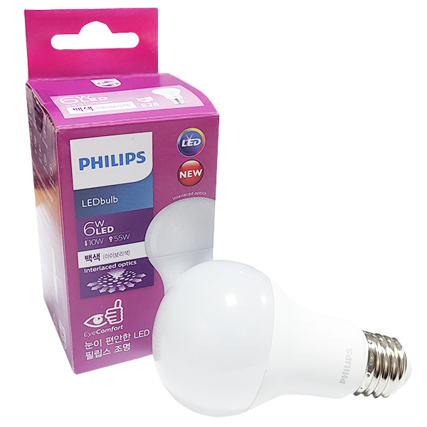 필립스 LED 전구 벌브 6W 해바라기 패턴 E26 PHILIPS
