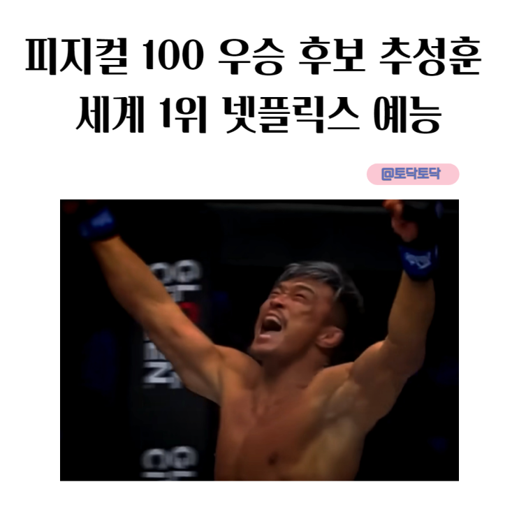 피지컬 100  우승 후보 추성훈 세계 1위 넷플릭스 예능