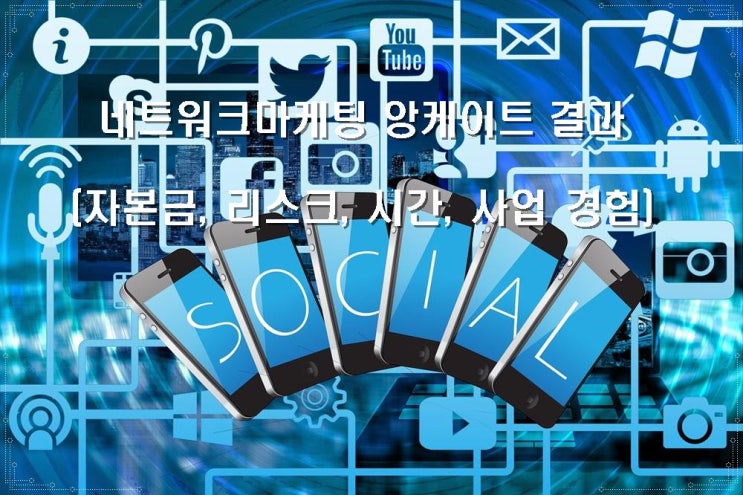  황금기회 네트워크마케팅 앙케이트 결과 자본금, 리스크, 시간, 사업 경험