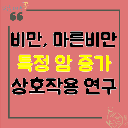  비만, 마른비만 특정 암 증가 - 뱃살증가 등  상호작용 연구 췌장암 간암 자궁내막암