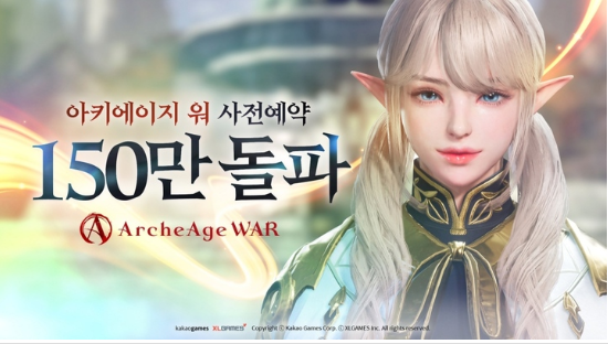  개발 중인 신작 MMORPG <아키에이지 워>의 사전 예약자 수 150만 명을 달성