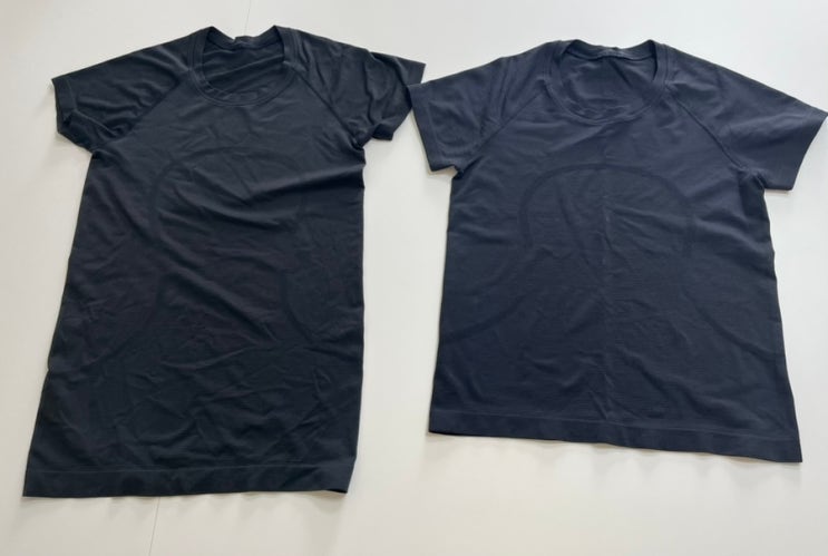 룰루레몬 스위프틀리 테크 숏 슬리브 셔츠 2.0 / 레이스 렝스 비교