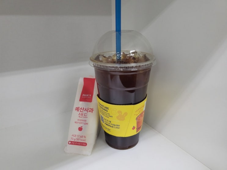  빽다방 신제품 커피랑 너무 잘어울리는 예산사과샌드