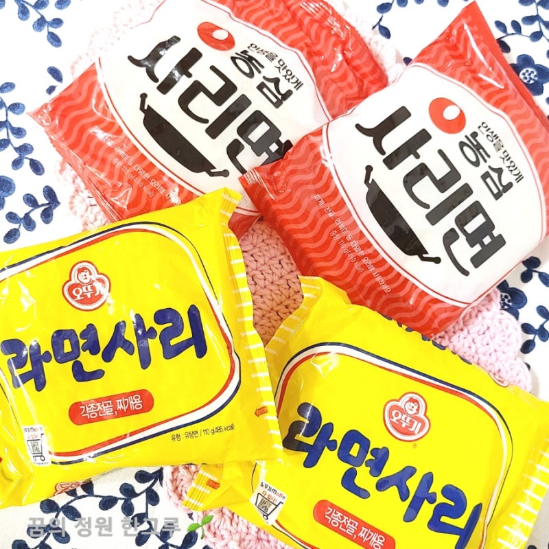오뚜기 라면사리 농심 사리면 비교 라면사리 영양성분 칼로리 얇은면은?