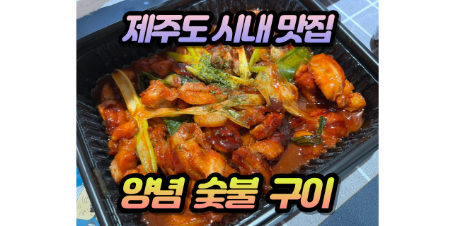 제주도 연동 치킨 맛집!! 기영이숯불 두마리치킨 신제주점에서 양념숯불구이 포장한 후기(feat.꽈리고추튀김,납작만두)