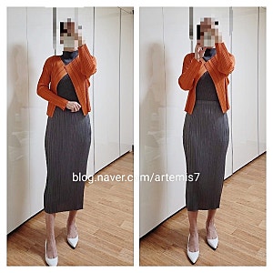 플리츠 플리즈 멜로우 번트오렌지 가디건 JO283, 원피스 JH285 후기/PLEATS PLEASE ISSEY MIYAKE MELLOW GAR....