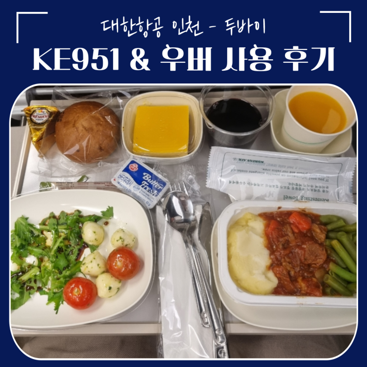  두바이 | KE951 대한항공 인천-두바이 이코노미 탑승 후기 & 두바이 공항 우버 후기