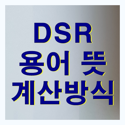 DSR - 용어 뜻 총부채원리금상환비율 계산방식 제출서류