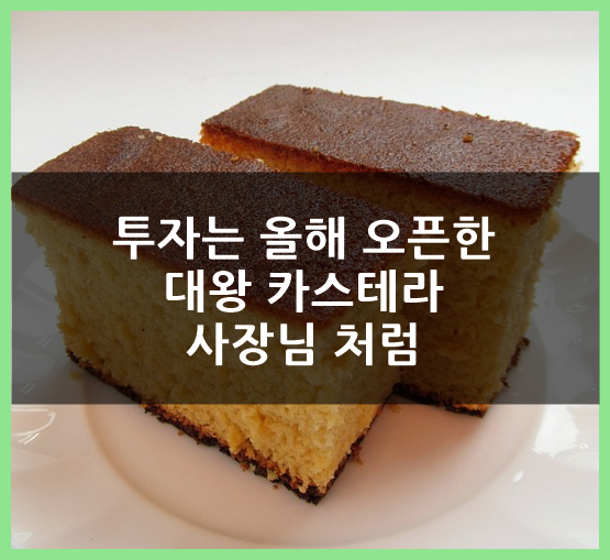  부동산 투자는 올해 오픈한 대왕 카스테라 사장님처럼