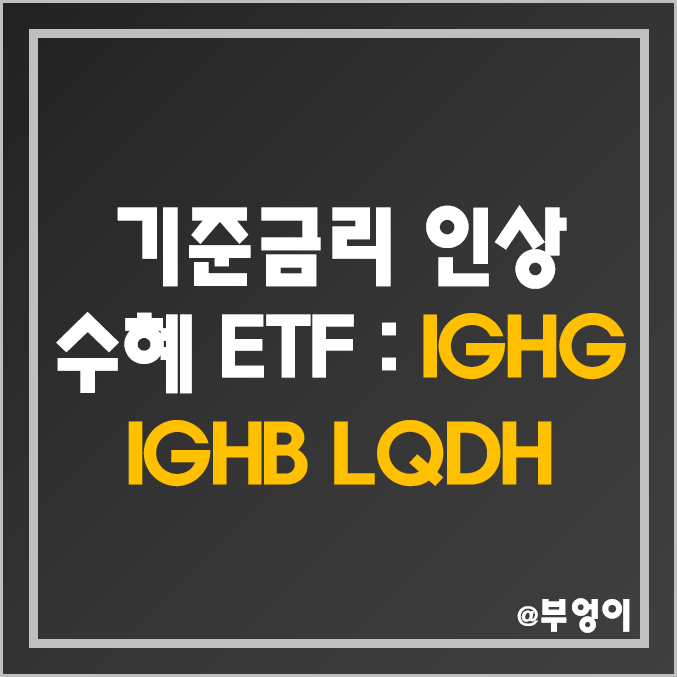 미국 연준 FOMC 기준금리 인상 관련 ETF - IGHG, IGBH, LQDH 주가 및 배당 수익률 (환율 상승 수혜주, 금리 헤지 및 채권 관련주)