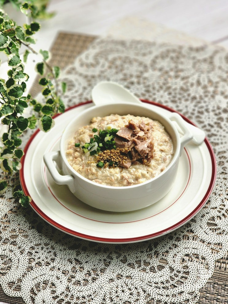  오트밀 맛있게 먹는법 다이어트요리 오트밀참치죽 만드는 법