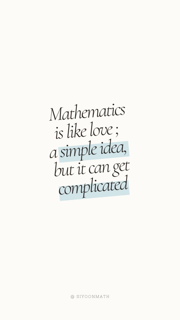 인스타 릴스 / 카톡 프로필 / 아이폰 배경화면 무료이미지 - Mathematics is like love