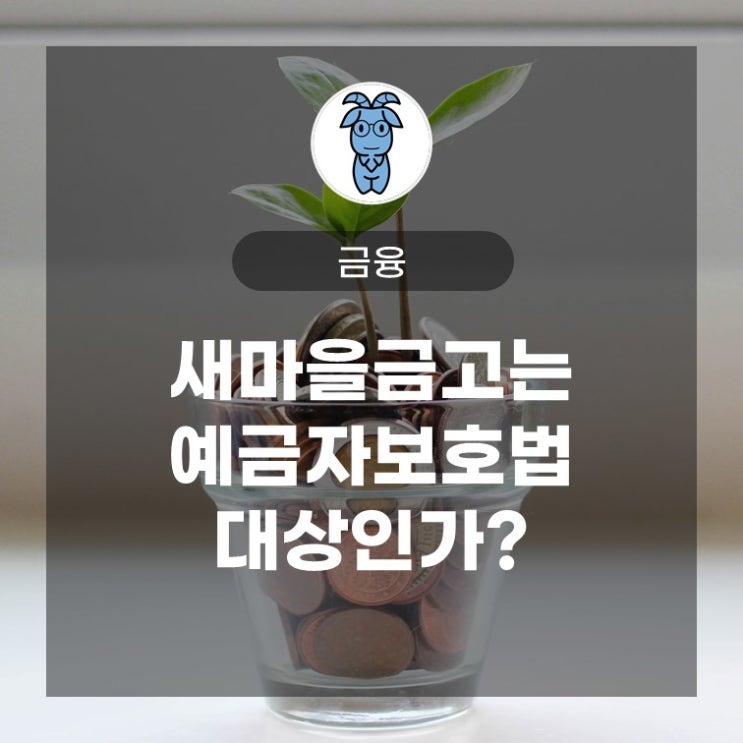새마을금고는 예금자보호법 대상인가? 새마을금고는 예금자보호법 대상인가?