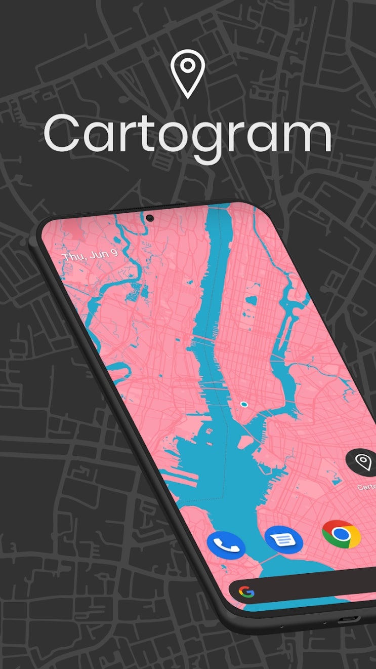  구글 플레이스토어 에서 무료 배포 중인 안드로이드용 라이브 지도 배경화면 (Cartogram - Live Map Wallpaper)