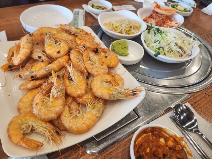  가락수산시장 주차 새우 시세 새우구이 내돈내산