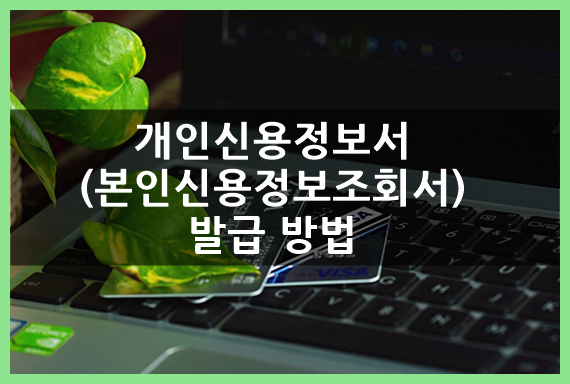  개인신용정보서(본인신용정보조회서) 발급 방법