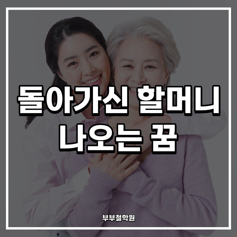 돌아가신 할머니가 나오는 꿈해몽