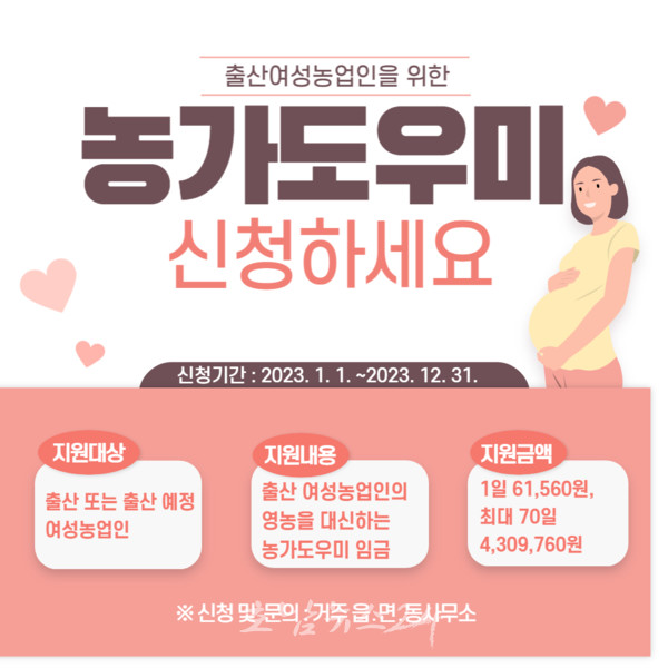  전남도, 출산 여성 농업인 농가 도우미 인건비 지원