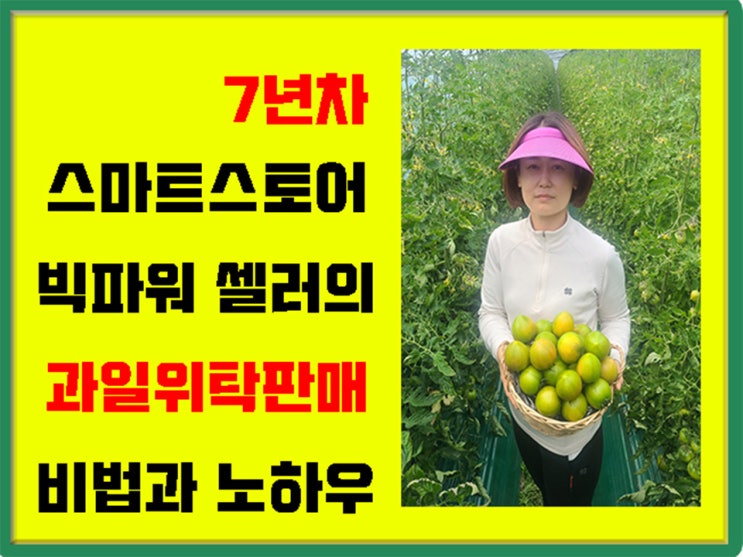  과일 위탁판매 스마트스토어 7년차 빅파워셀러의 비법[농산물]