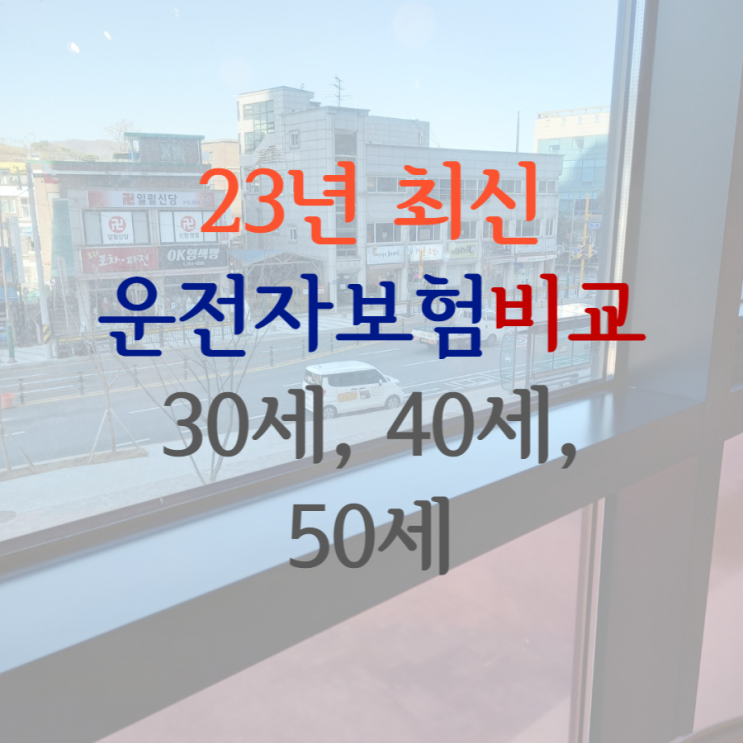  자부치 자부상 포함 23년 최신 운전자보험비교
