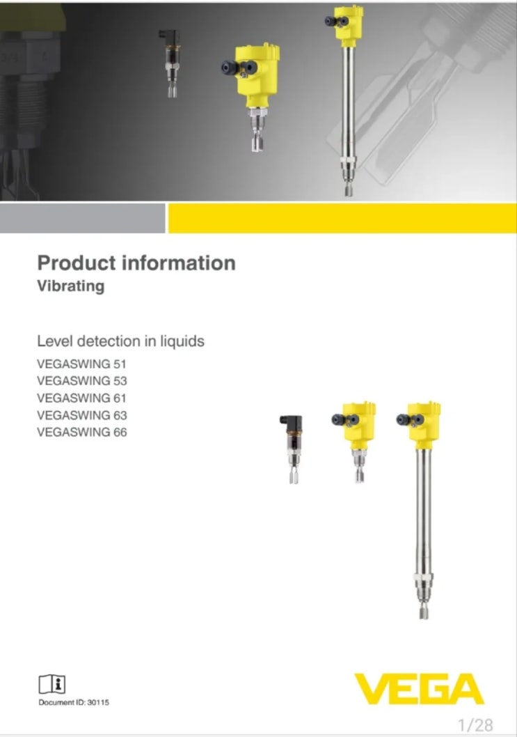  VEGASWING61 액체전용 바이브레이션 스위치 VEGASWING66#450도 고온용 VIBRATION SWITCH FLOW SWITCH 플로우 스위치 하이,로우 .사이드 설치