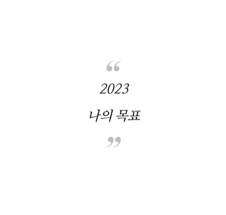 2023년 나의 목표, 조금 늦은 그러나 아직 늦지 않은.