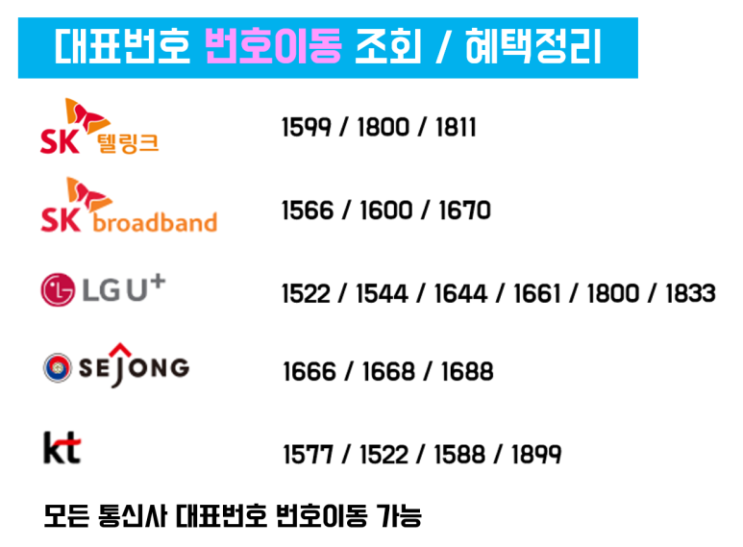  대표번호 번호이동 (사업자 변경)