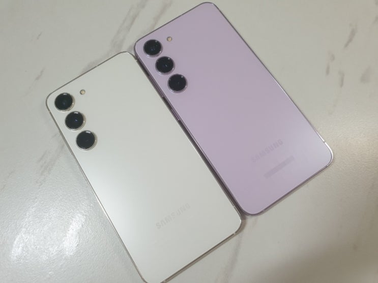  갤럭시S23 자급제 기본,일반모델 크림,라벤더 개봉후기,언박싱,배송기간