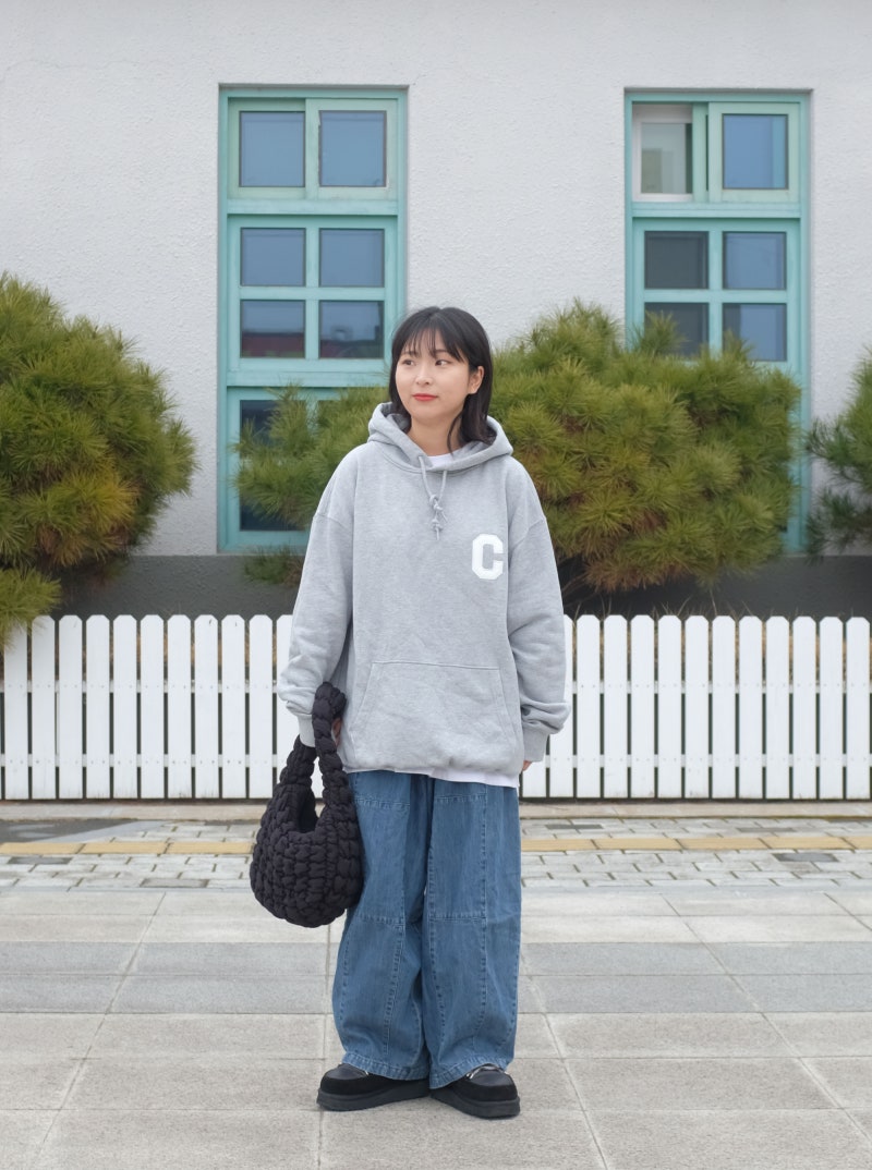 오버핏 여성 후드티 커버낫 C로고 봄코디 근본템 추천