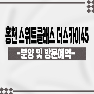  홍천 스위트클래스 더스카이45 미분양아파트 홍천읍 주상복합 줍줍 잔여호실 분양가격 홍보관 위치 안내