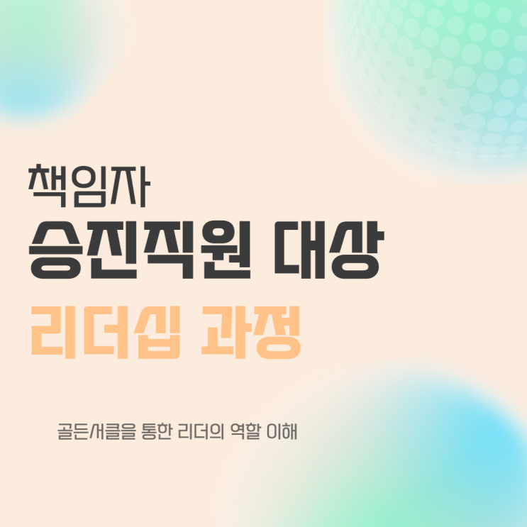  책임자 승진직원 리더십 과정 (윤성희 강사) [리더십/소통]