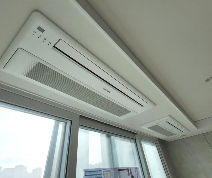  송도 더샵 그린스퀘어 인테리어 에어컨도색,청소(에어컨 황변)