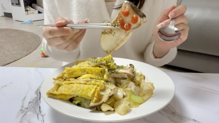 [건강 레시피] 너무 쉬운 버섯 양배추 계란덮밥 | 다이어트 식단, 양배추 요리, 버섯 요리