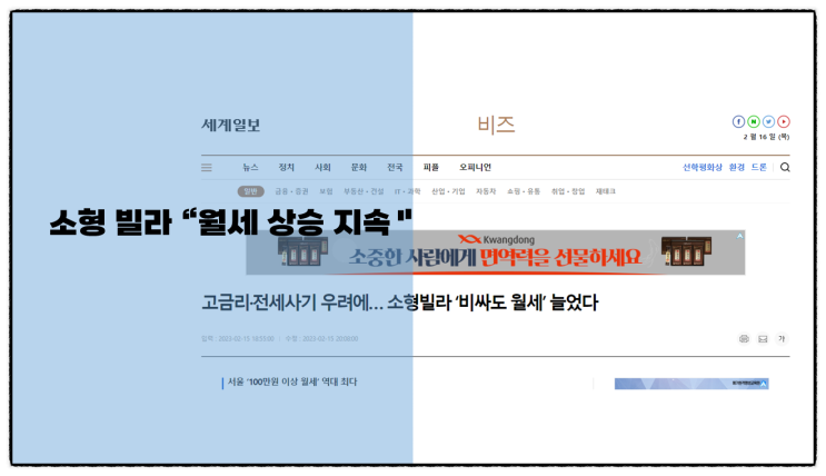  (소형 빌라 월세 가격 상승) 전세사기, 금리 상승 및 공급량 감소로 월세 가격 상승예상!